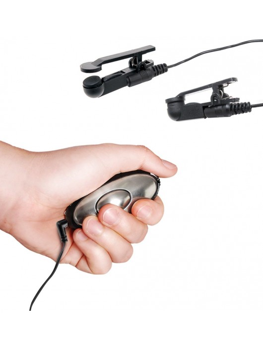 Черные электрические зажимы для сосков Shock Therapy Nipple Clamps - Pipedream - купить с доставкой в Нальчике