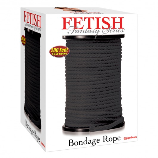 Черная веревка для связывания Bondage Rope - 60,9 м. - Pipedream - купить с доставкой в Нальчике