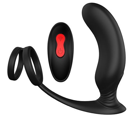 Черный массажер простаты REMOTE P-PLEASER - Dream Toys - в Нальчике купить с доставкой