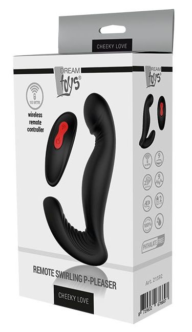 Черный вибромассажер простаты SWIRLING P-PLEASER - Dream Toys - в Нальчике купить с доставкой