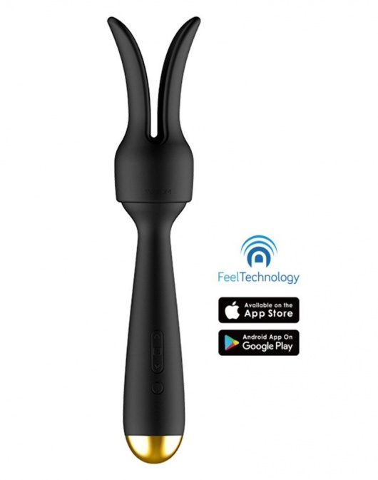 Черный интерактивный нагревающийся вибромассажер Emma Neo - Svakom