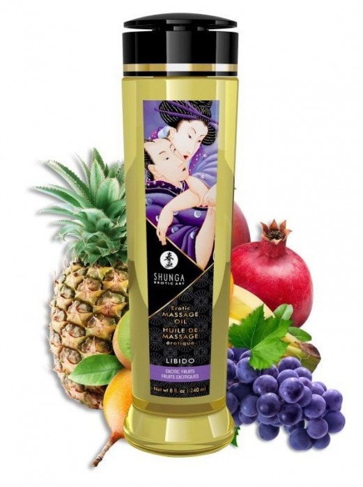 Массажное масло Libido Exotic Fruits с ароматом экзотических фруктов - 240 мл. - Shunga - купить с доставкой в Нальчике