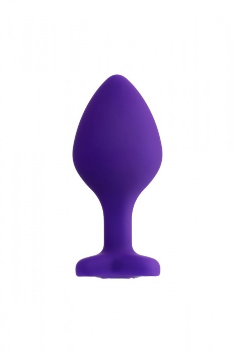 Фиолетовая анальная втулка Diamond Heart с прозрачным кристаллом - 8 см. - ToyFa - купить с доставкой в Нальчике Фиолетовая анальная втулка Diamond Heart с прозрачным кристаллом - 8 см. - ToyFa - купить с доставкой в Нальчике