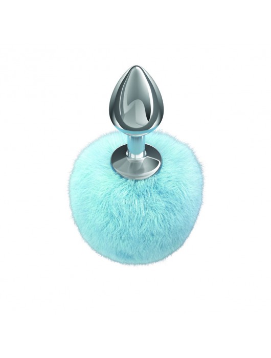 Серебристая анальная пробка с голубым пушистым хвостиком Twinkle - Lola Games - купить с доставкой в Нальчике