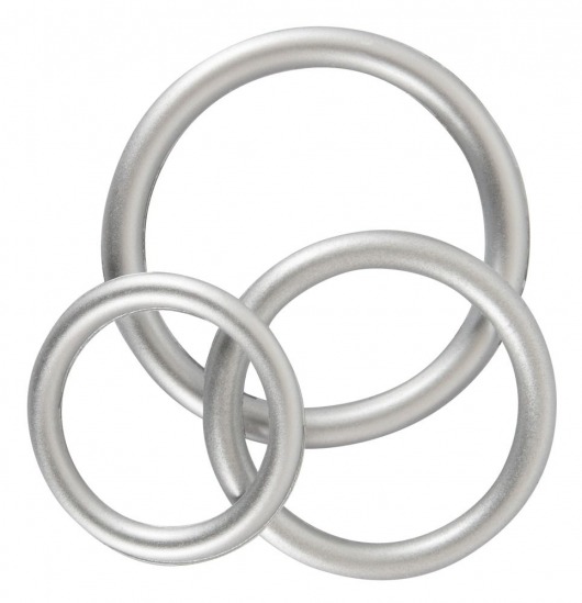 Набор из 3 эрекционных колец под металл Metallic Silicone Cock Ring Set - Orion - в Нальчике купить с доставкой