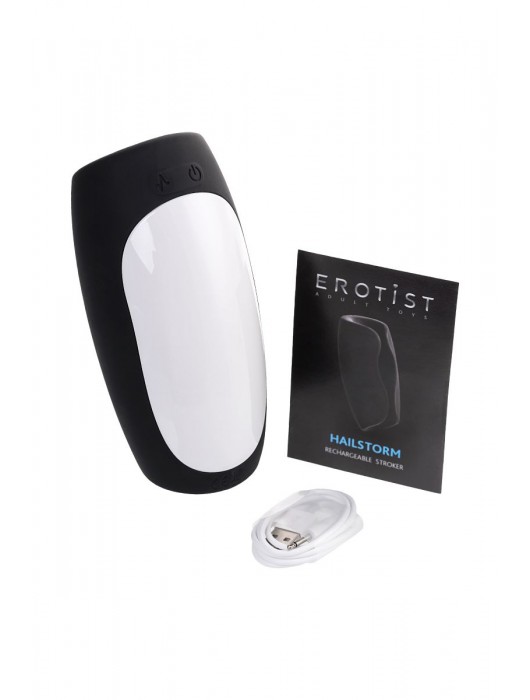Черно-белый перезаряжаемый мастурбатор Erotist Hailstorm - Erotist Adult Toys - в Нальчике купить с доставкой