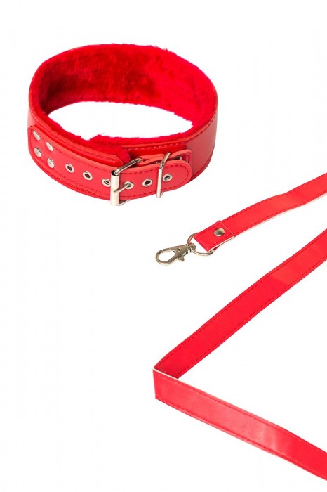 Красный ошейник Circus с поводком - Lola Games - купить с доставкой в Нальчике