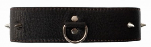 Черный стильный ошейник с шипами - Джага-Джага - купить с доставкой в Нальчике