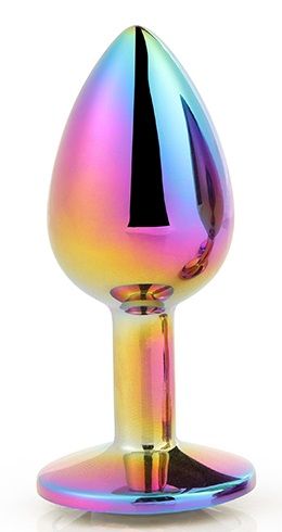 Голографическая анальная втулка с радужным кристаллом - 7,1 см. - Dream Toys - купить с доставкой в Нальчике