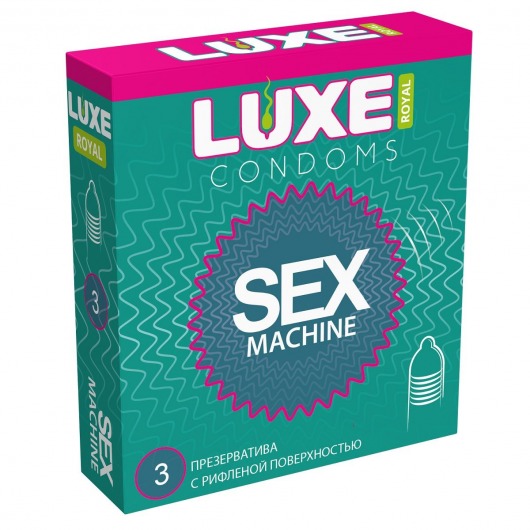 Ребристые презервативы LUXE Royal Sex Machine - 3 шт. - Luxe - купить с доставкой в Нальчике