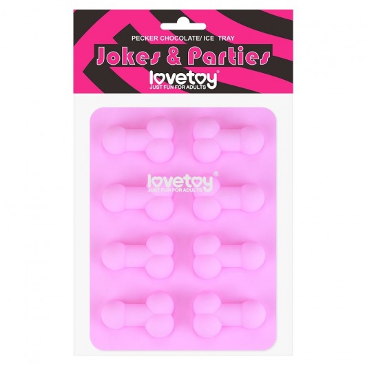 Розовая формочка для льда и шоколада Pecker Chocolate/Ice Tray - Lovetoy - купить с доставкой в Нальчике