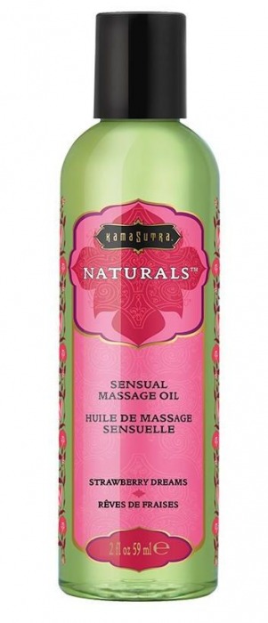 Массажное масло Naturals Strawberry Dreams с ароматом клубники - 59 мл. - Kama Sutra - купить с доставкой в Нальчике