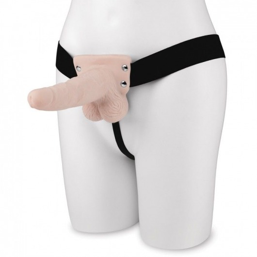 Телесный перезаряжаемый вибрострапон - 18 см. - Lux Fetish - купить с доставкой в Нальчике