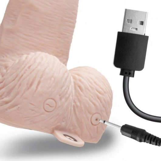 Телесный перезаряжаемый вибрострапон - 18 см. - Lux Fetish - купить с доставкой в Нальчике