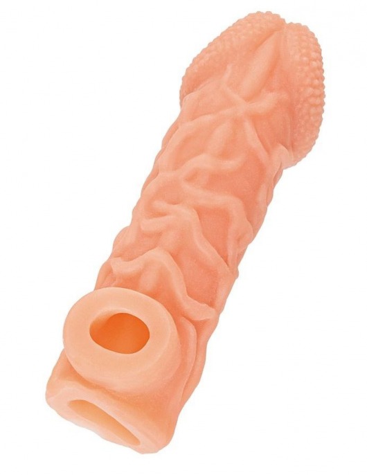 Телесная закрытая насадка с венками Cock Sleeve Size S - 13,8 см. - KOKOS - в Нальчике купить с доставкой Телесная закрытая насадка с венками Cock Sleeve Size S - 13,8 см. - KOKOS - в Нальчике купить с доставкой