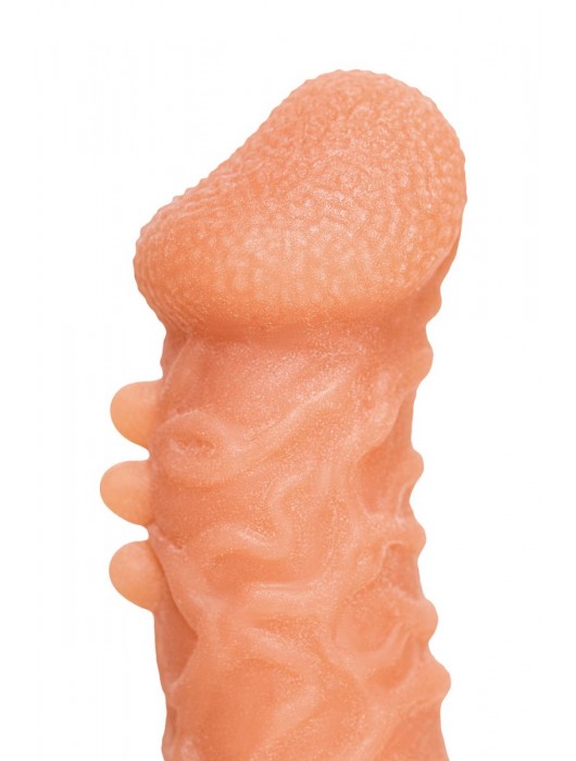 Телесная закрытая насадка с шершавой головкой Cock Sleeve Size S - 13,8 см. - KOKOS - в Нальчике купить с доставкой