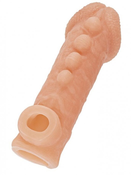 Телесная закрытая насадка с шишечками Cock Sleeve Size S - 13,8 см. - KOKOS - в Нальчике купить с доставкой