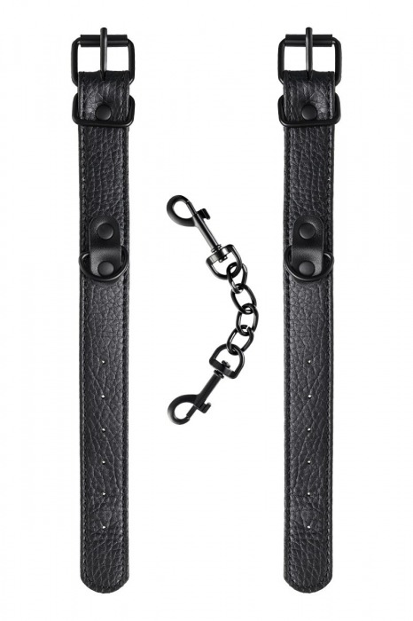 Узкие черные наручники на сцепке - ToyFa - купить с доставкой в Нальчике Узкие черные наручники на сцепке - ToyFa - купить с доставкой в Нальчике