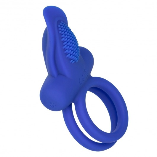 Синее перезаряжаемое эрекционное кольцо Silicone Rechargeable Dual Pleaser Enhancer - California Exotic Novelties - в Нальчике купить с доставкой