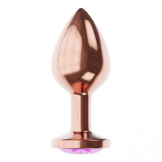 Пробка цвета розового золота с фиолетовым кристаллом Diamond Amethyst Shine S - 7,2 см. - Lola Games - купить с доставкой в Нальчике