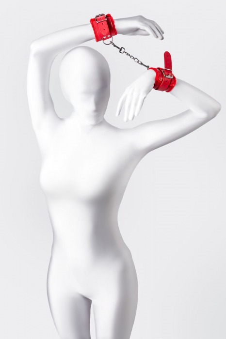 Красные наручники Anonymo из искусственной кожи - ToyFa - купить с доставкой в Нальчике