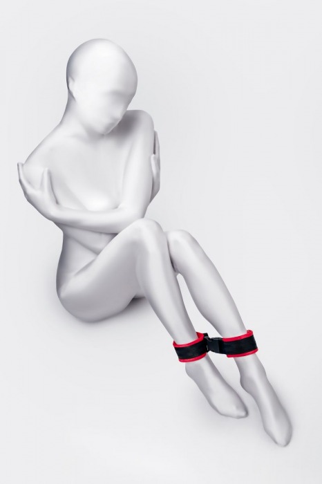 Красно-черные велюровые оковы Anonymo - ToyFa - купить с доставкой в Нальчике