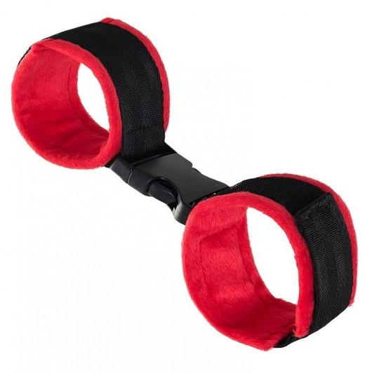 Красно-черные велюровые оковы Anonymo - ToyFa - купить с доставкой в Нальчике Красно-черные велюровые оковы Anonymo - ToyFa - купить с доставкой в Нальчике