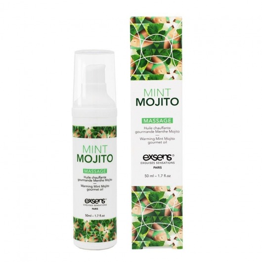 Разогревающее массажное масло с ароматом мохито Gourmet Mint Mojito - 50 мл. - Exsens - купить с доставкой в Нальчике