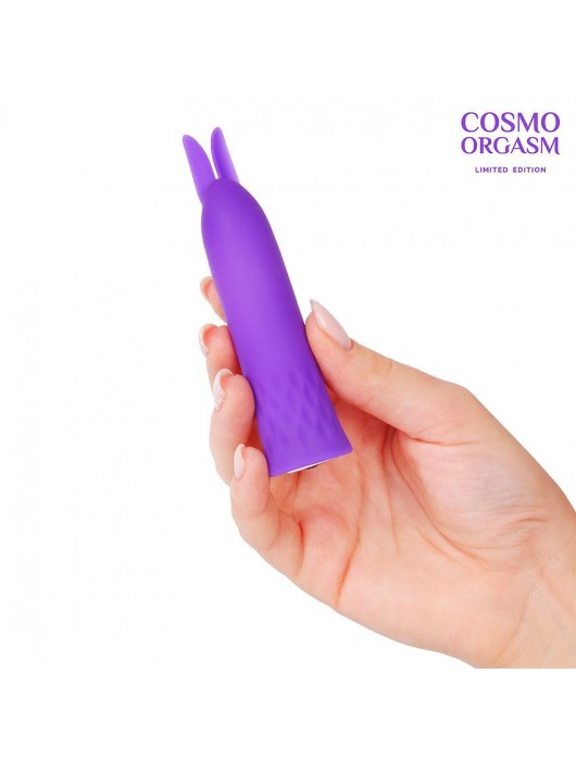 Фиолетовый вибростимулятор в форме зайчика - 10,5 см. - Cosmo