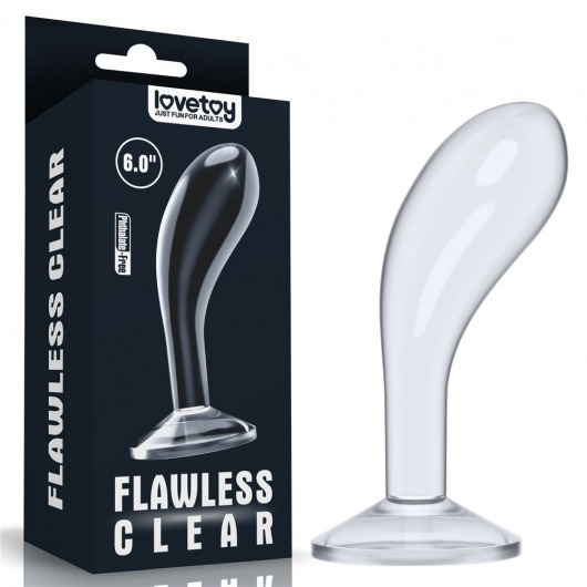 Прозрачный стимулятор простаты Flawless Clear Prostate Plug - 15 см. - Lovetoy - в Нальчике купить с доставкой