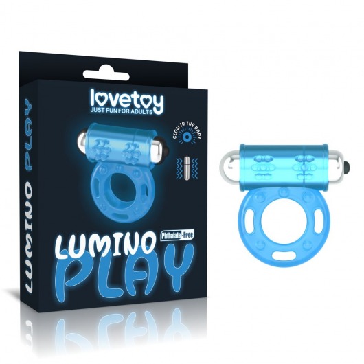 Голубое, светящееся в темноте эрекционное виброкольцо Lumino Play Vibrating Penis Ring - Lovetoy - в Нальчике купить с доставкой