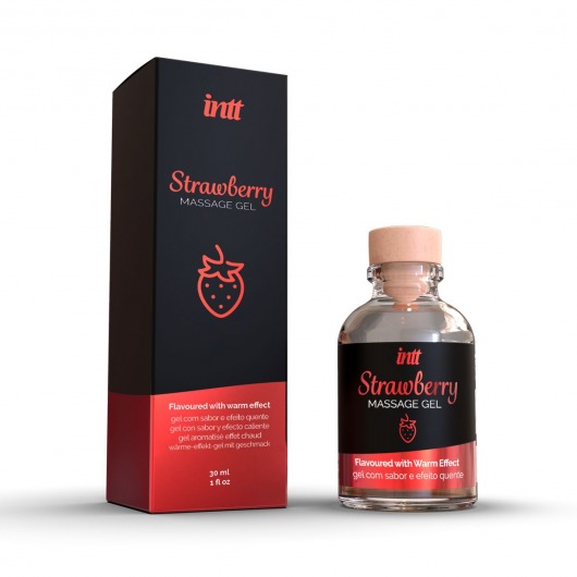 Массажный гель с ароматом клубники Strawberry - 30 мл. - INTT - купить с доставкой в Нальчике