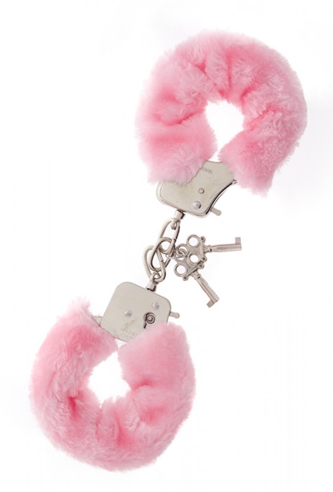 Металлические наручники с розовой меховой опушкой METAL HANDCUFF WITH PLUSH PINK - Dream Toys - купить с доставкой в Нальчике