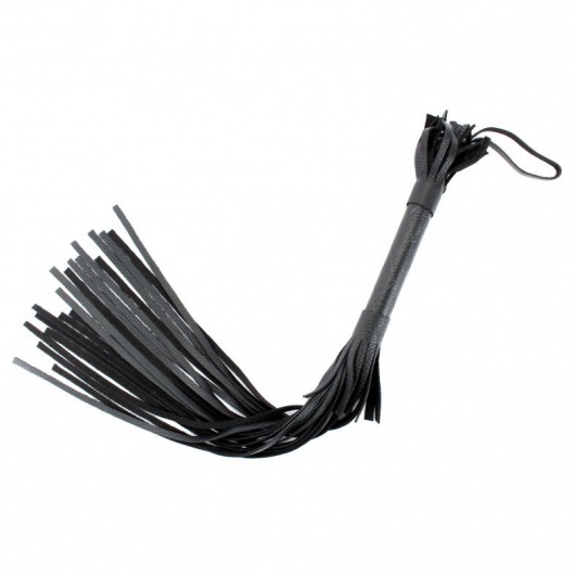 Чёрная плетка из натуральной кожи - БДСМ Арсенал - купить с доставкой в Нальчике