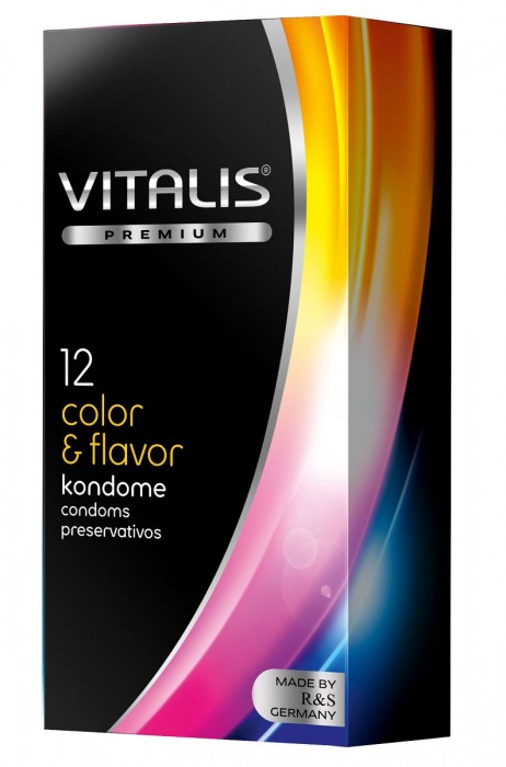 Цветные ароматизированные презервативы VITALIS PREMIUM color   flavor - 12 шт. - Vitalis - купить с доставкой в Нальчике