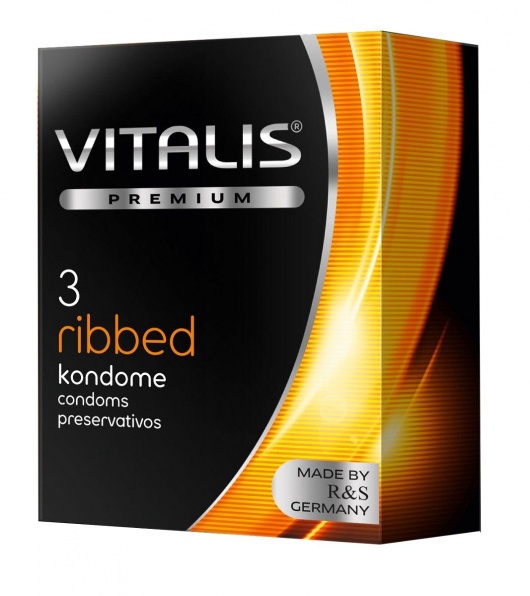 Ребристые презервативы VITALIS PREMIUM ribbed - 3 шт. - Vitalis - купить с доставкой в Нальчике