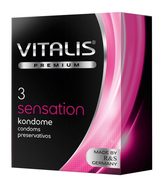 Презервативы с пупырышками и кольцами VITALIS PREMIUM sensation - 3 шт. - Vitalis - купить с доставкой в Нальчике