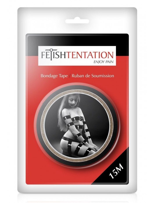 Черный скотч для фиксации - 15 м. - Fetish Tentation - купить с доставкой в Нальчике
