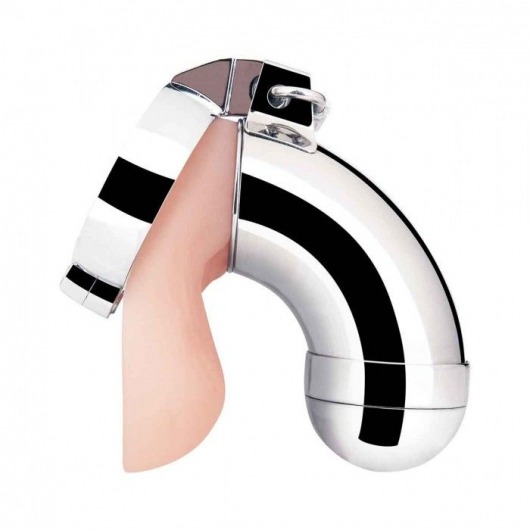 Серебристая сплошная клетка для фаллоса Total Submission Cage - BlueLine - купить с доставкой в Нальчике