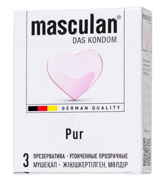 Супертонкие презервативы Masculan Pur - 3 шт. - Masculan - купить с доставкой в Нальчике