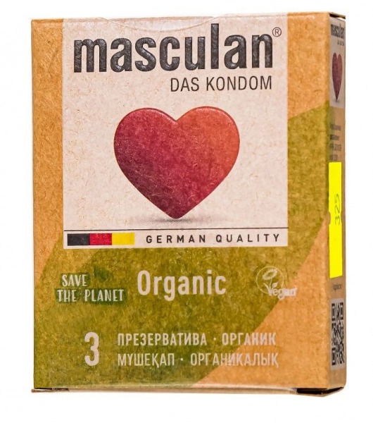 Экологически чистые презервативы Masculan Organic - 3 шт. - Masculan - купить с доставкой в Нальчике