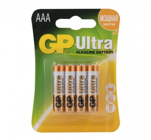 Батарейки алкалиновые GP Ultra Alkaline 24А AАA/LR03 - 4 шт. - Элементы питания - купить с доставкой в Нальчике