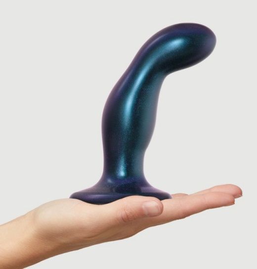 Темно-синяя насадка Strap-On-Me Dildo Plug Snaky size M - Strap-on-me - купить с доставкой в Нальчике