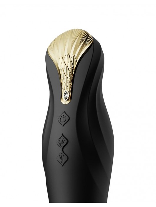 Черный вибратор King с функцией возвратно-поступательных движений - 30,2 см. - Zalo