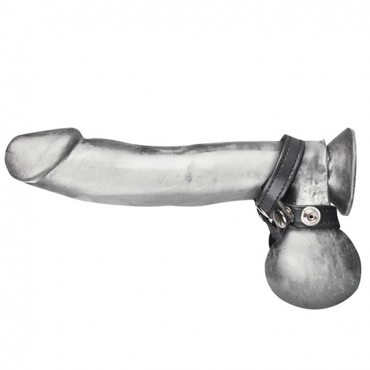 Разделитель мошонки из искусственной кожи на клепках 8 STYLE BALL DIVIDER - BlueLine - купить с доставкой в Нальчике