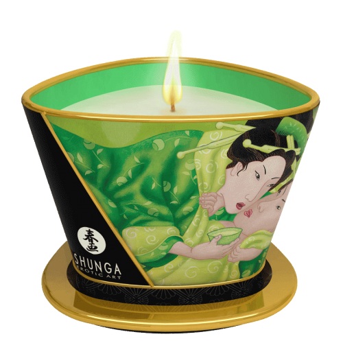 Массажная свеча Exotic Green Tea с ароматом зелёного чая - 170 мл. - Shunga - купить с доставкой в Нальчике