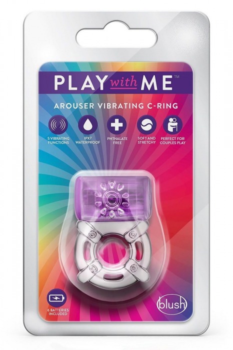 Фиолетовое эрекционное виброкольцо One Night Stand Vibrating C-Ring - Blush Novelties - в Нальчике купить с доставкой