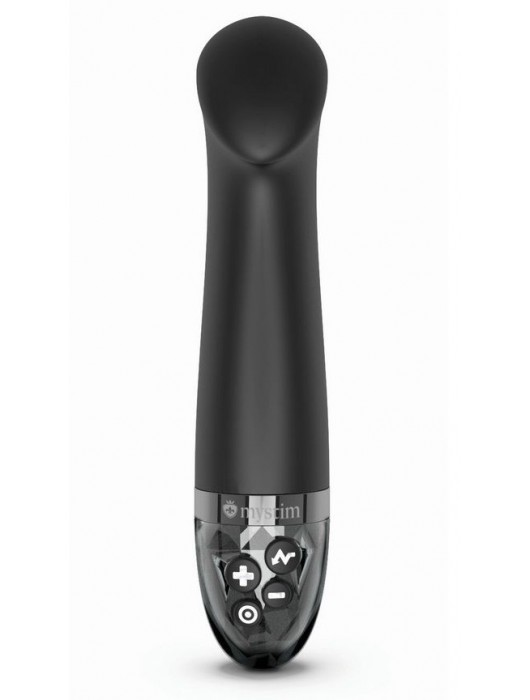 Черный вибратор с функцией электростимуляции Right on Ron - 17 см. - MyStim - купить с доставкой в Нальчике