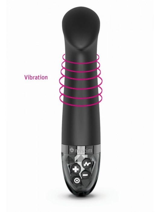 Черный вибратор с функцией электростимуляции Right on Ron - 17 см. - MyStim - купить с доставкой в Нальчике