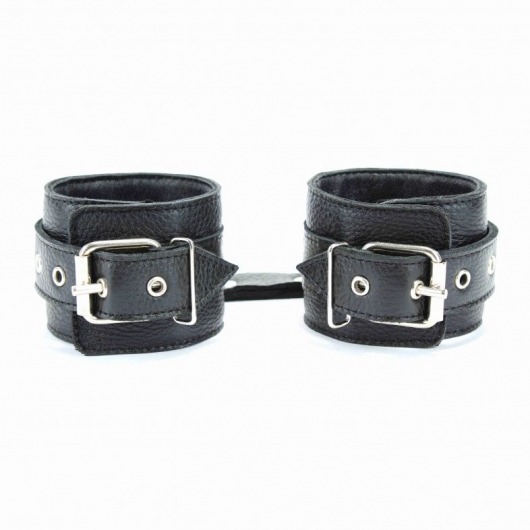 Чёрные кожаные оковы с клепками - БДСМ Арсенал - купить с доставкой в Нальчике